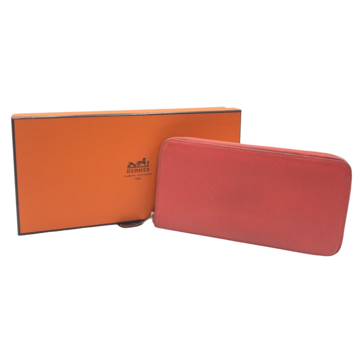12907
HERMES エルメス アザップ ロング シルクイン レッド ローズシャイプール ヴォーエプソン 長財布 ラウンドファスナー Q刻印 レディース
