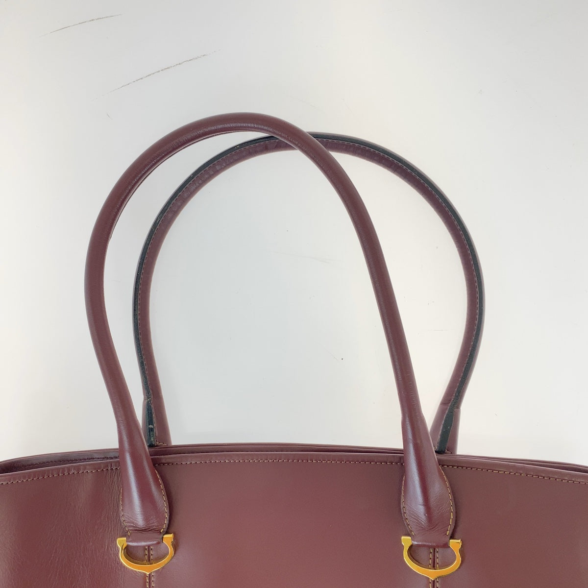 CARTIER カルティエ マストライン ワインレッド ボルドー ゴールド金具 レザー トートバッグ ショルダーバッグ レディース