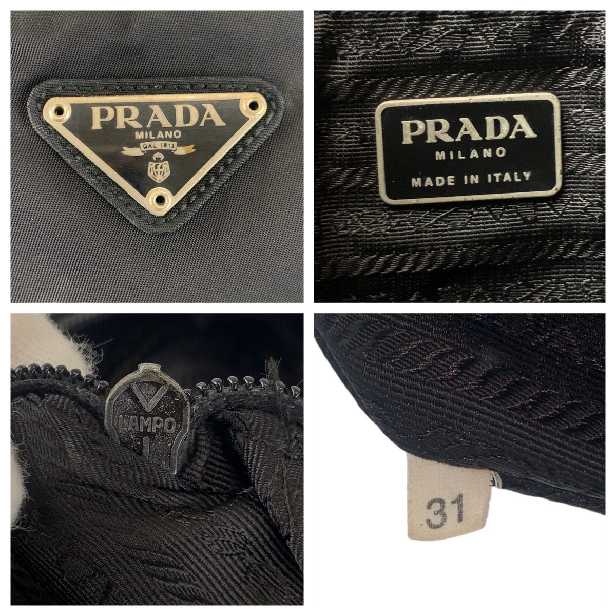 12916
PRADA プラダ テスート 三角ロゴプレート ブラック 黒 シルバー金具 ナイロン トートバッグ ショルダーバッグ レディース