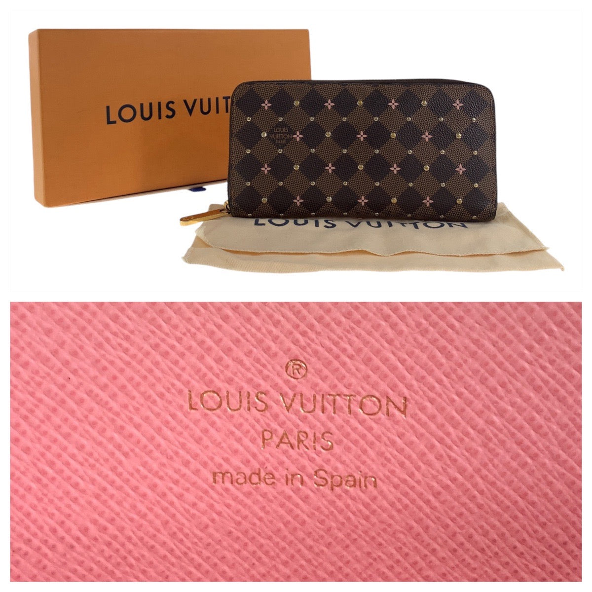 112137
LOUIS VUITTON ルイヴィトン ダミエ ジッピーウォレット ブラウン ゴールド金具 PVC N60473 長財布 ロングウォレット レディース