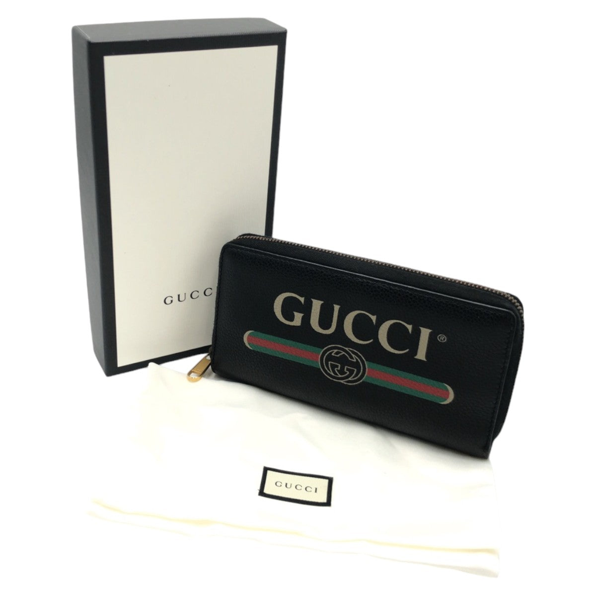 12921
GUCCI グッチ 男女兼用 ブラック 黒 ゴールド金具 レザー 長財布 ラウンドファスナー メンズ