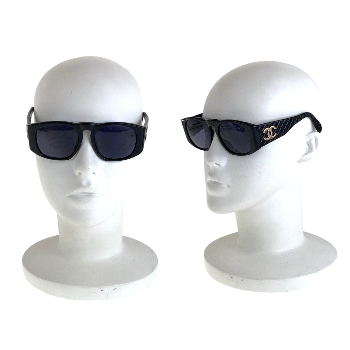 CHANEL シャネル ヴィンテージ マトラッセ ココマーク ブラック 黒 ゴールド金具 プラスチック 01450 94305 サングラス ウェリントン レディース
