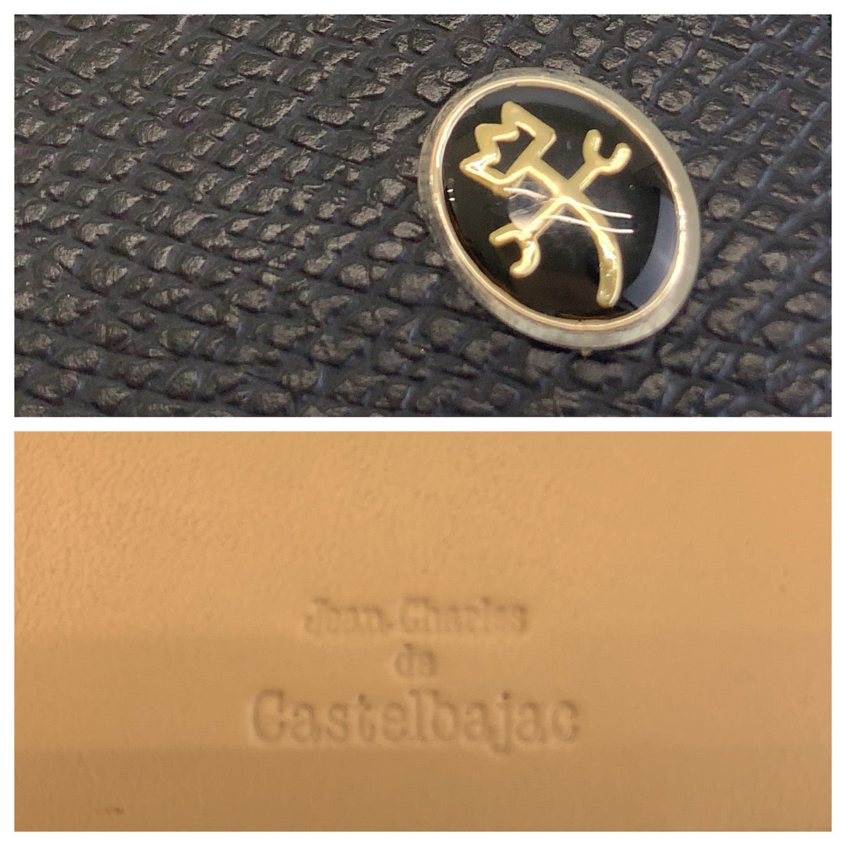 12076
JC de CASTELBAJAC カステルバジャック ブラック シルバー金具 レザー 折財布 コンパクトウォレット メンズ