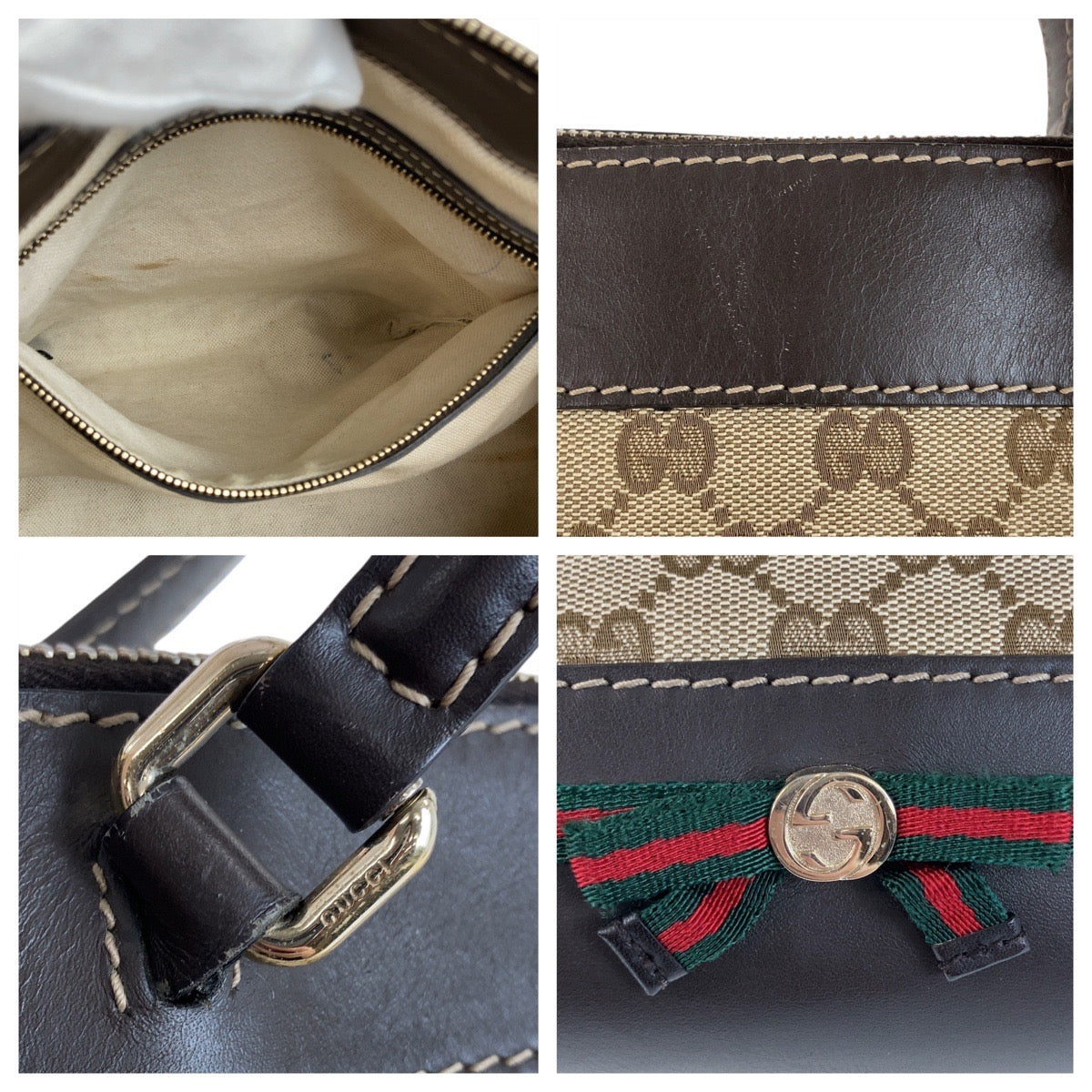 11950
GUCCI グッチ シェリーライン プリンシー ブラウン ベージュ ゴールド金具 GGキャンバス / レザー 269894 トートバッグ ハンドバッグ レディース