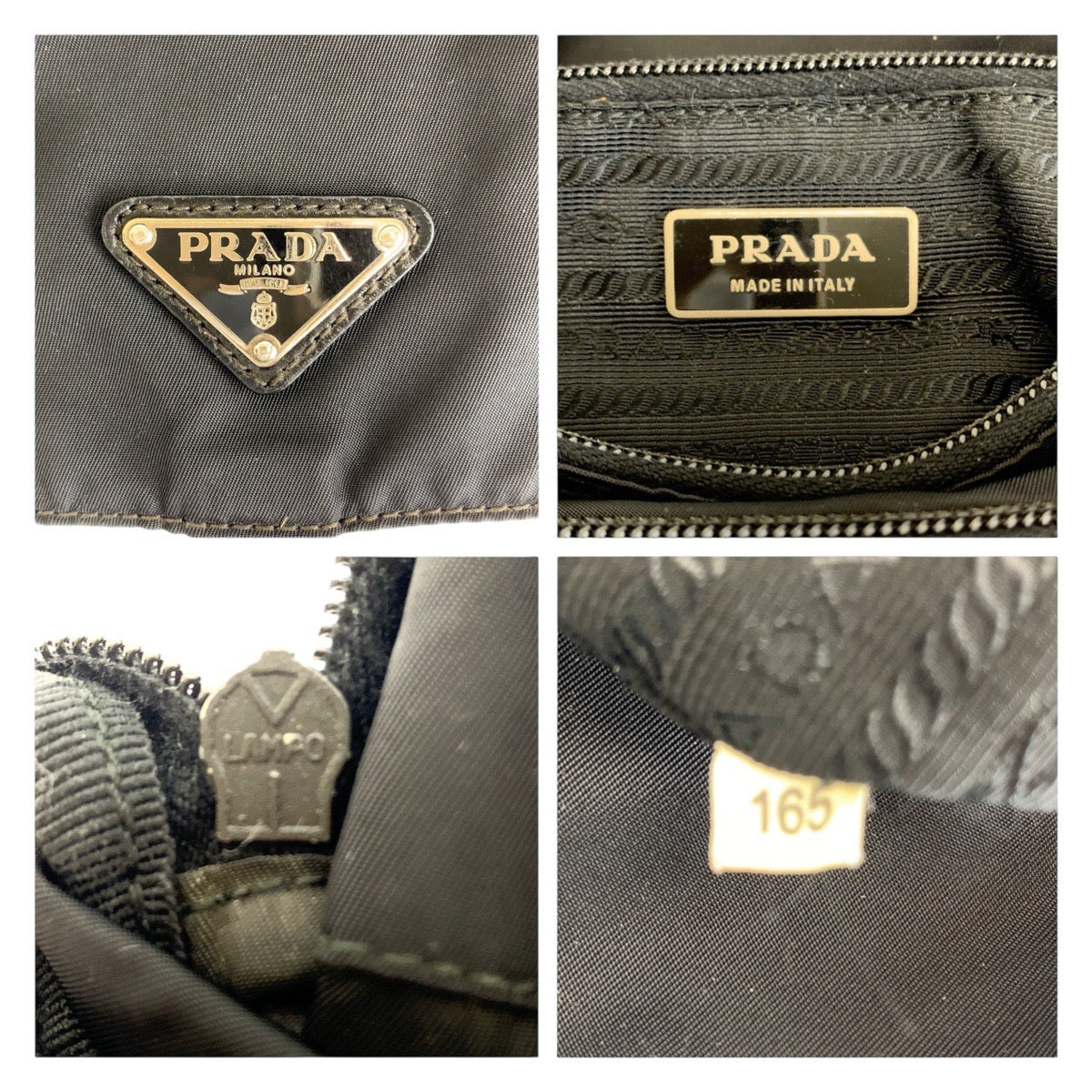 12945
PRADA プラダ テスート 三角ロゴプレート 男女兼用 ブラック 黒 シルバー金具 ナイロン / レザー 斜め掛け ショルダーバッグ メッセンジャーバッグ メンズ