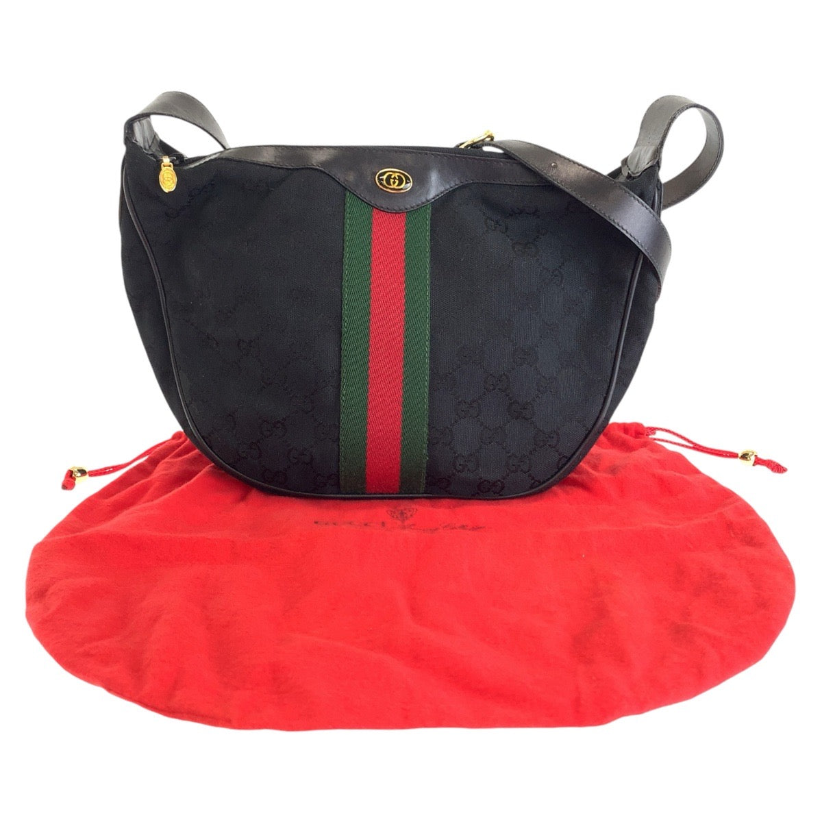 12950
GUCCI グッチ ヴィンテージ シェリーライン オールドグッチ 男女兼用 ブラック 黒 ゴールド金具 GGキャンバス / レザー 010 378 斜め掛け ショルダーバッグ メッセンジャーバッグ メンズ