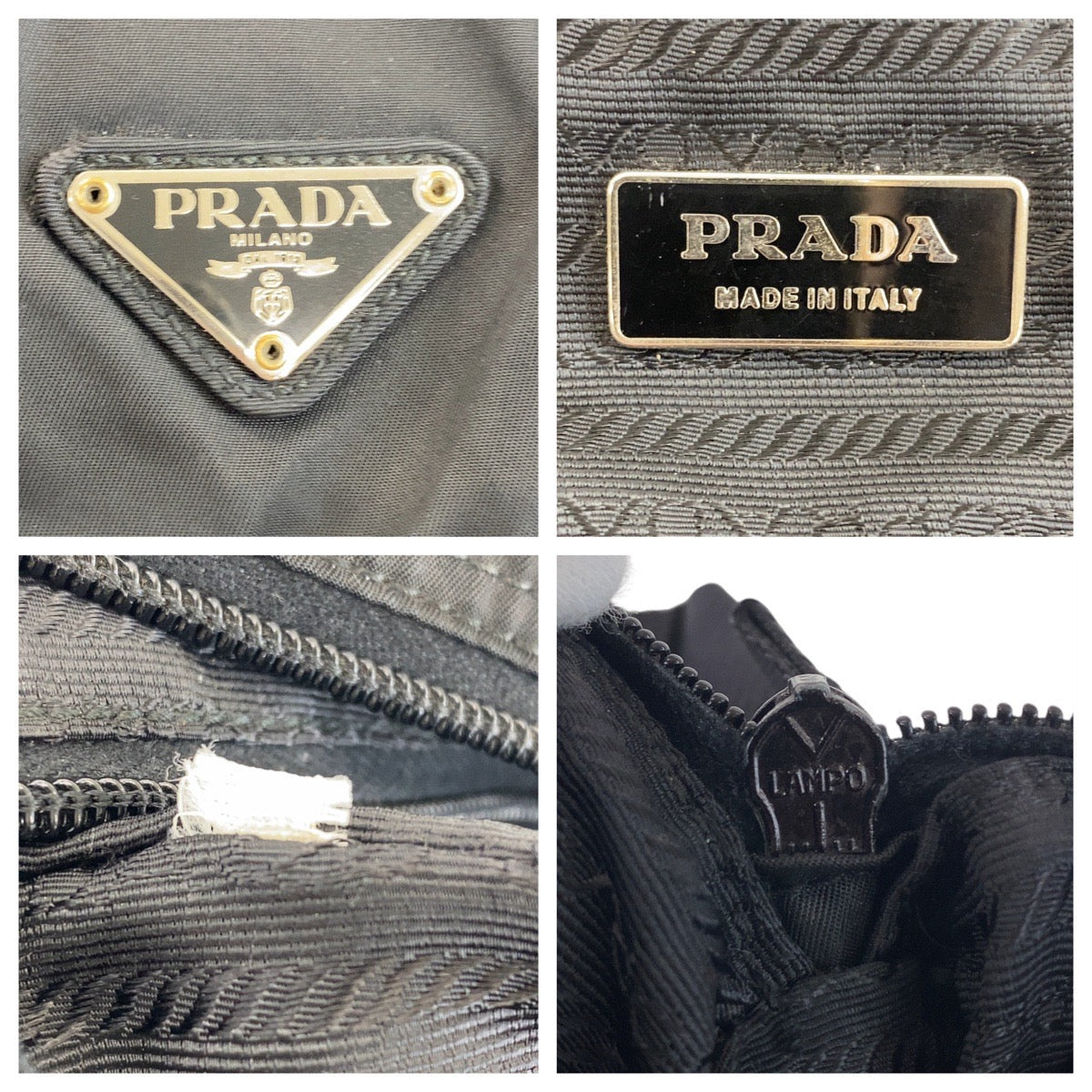 12994
PRADA プラダ テスート 三角ロゴプレート ブラック 黒 シルバー金具 ナイロン 斜め掛け ショルダーバッグ メッセンジャーバッグ メンズ