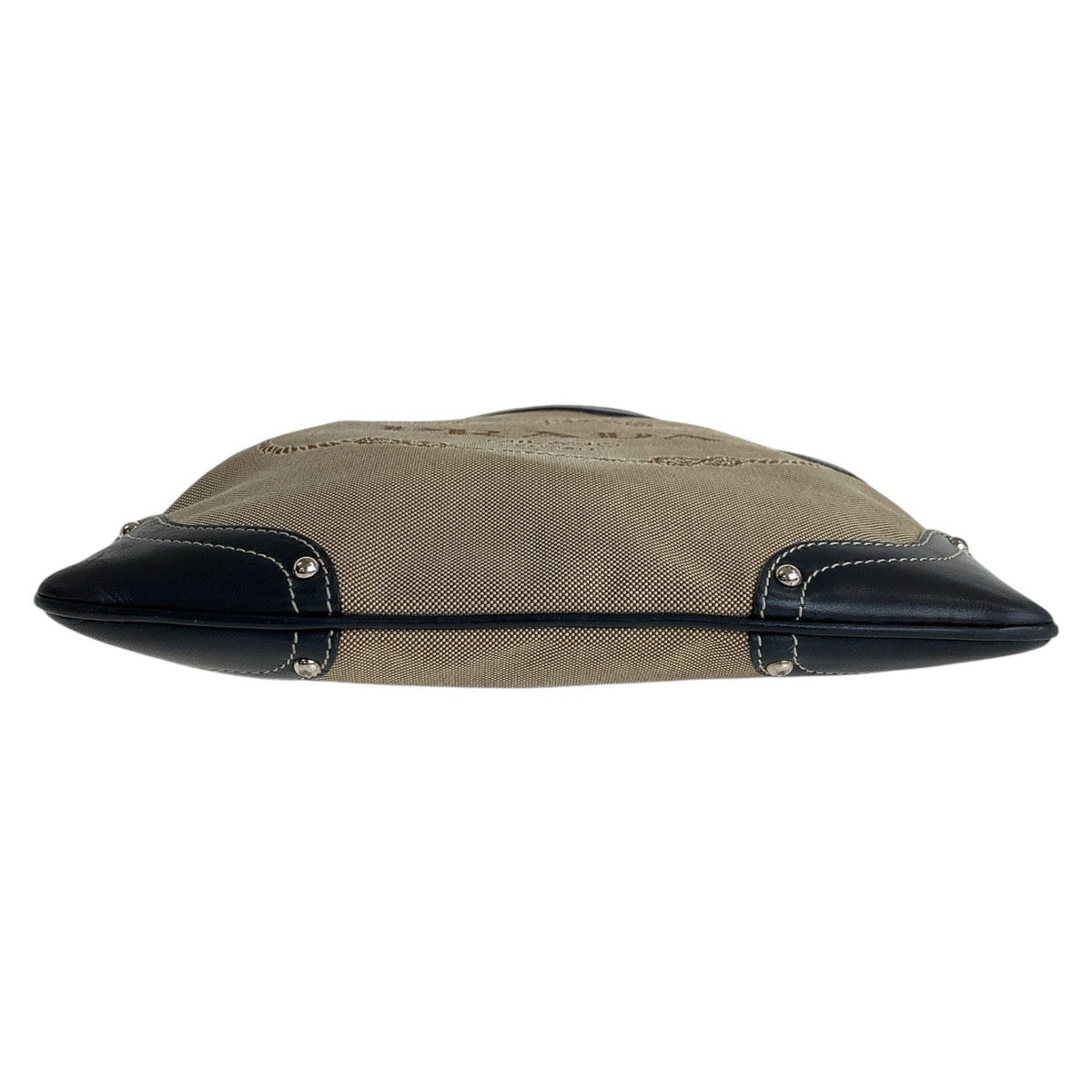 13016
PRADA プラダ ロゴジャガード ベージュ ブラック シルバー金具 キャンバス / レザー 斜め掛け ショルダーバッグ レディース