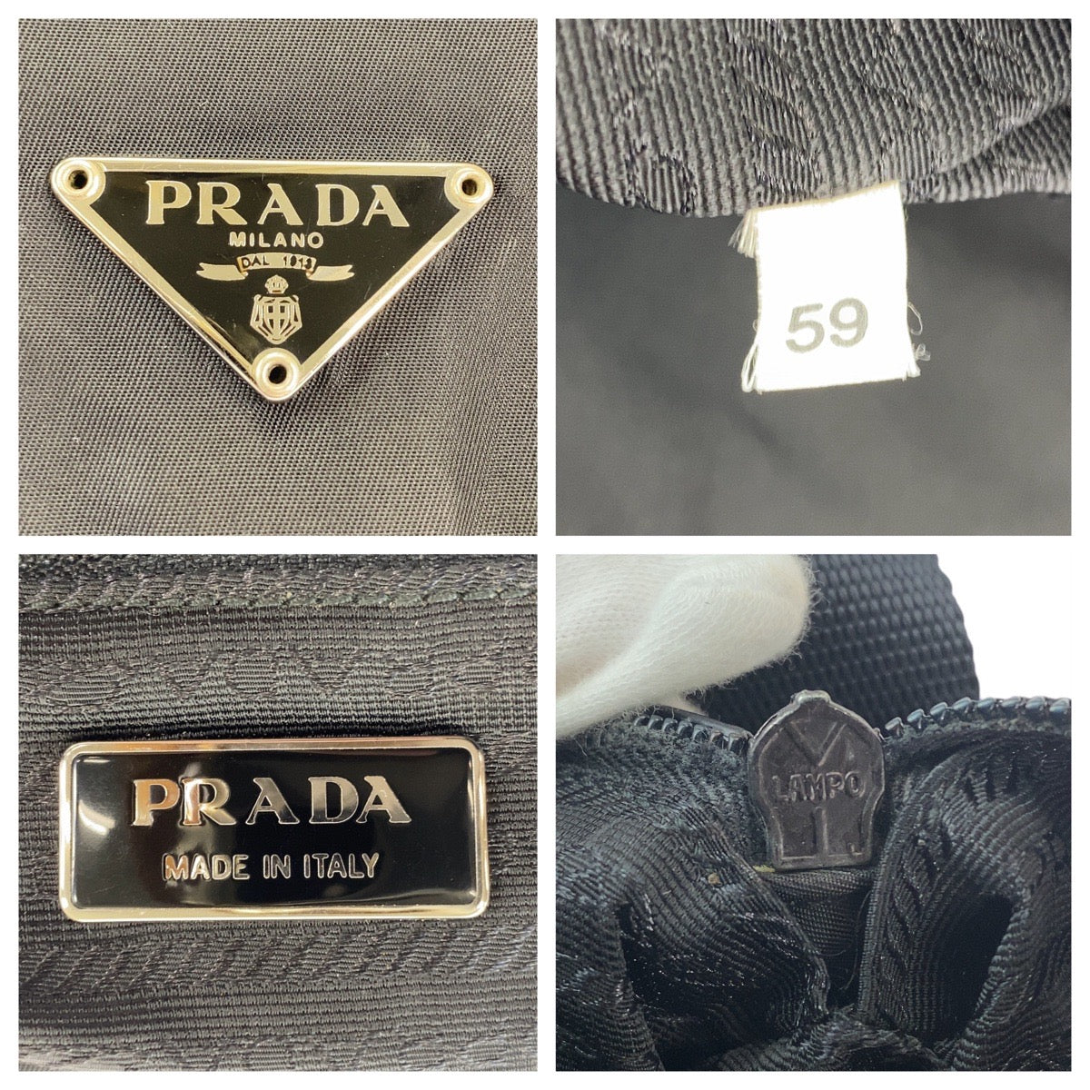 111903
PRADA プラダ テスート 三角ロゴプレート ブラック 黒 シルバー金具 ナイロン 斜め掛け ショルダーバッグ メッセンジャーバッグ メンズ