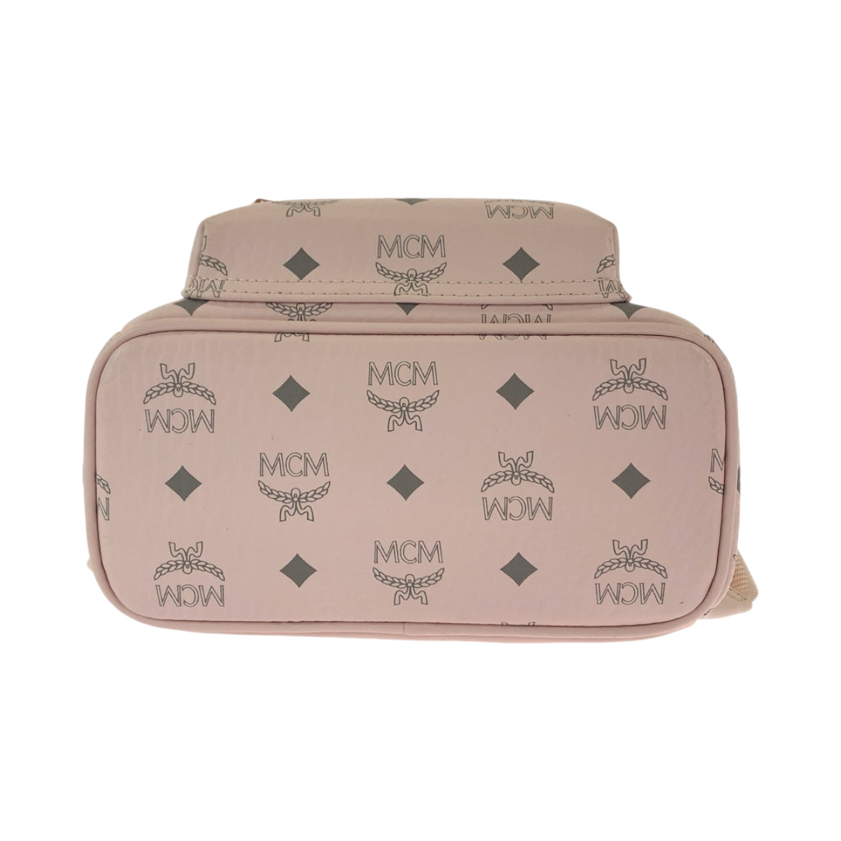 MCM Visetos Side Studs Pink Gold Hardware Leather Rucksack Backpack for Women