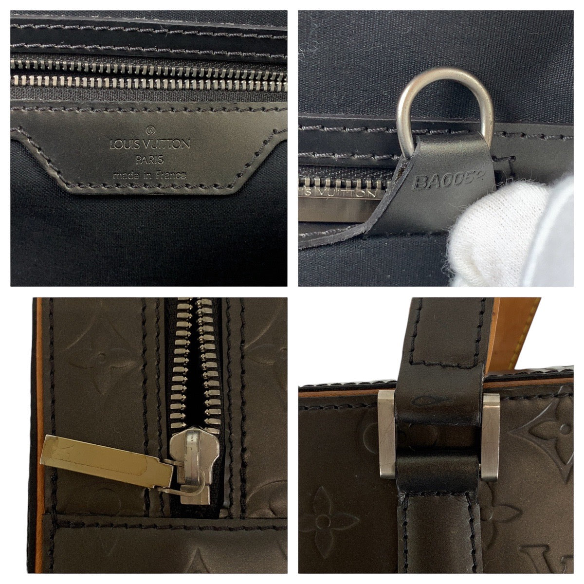 LOUIS VUITTON Louis Vuitton Monogram Matte Malden Noir Grey Silver Hardware Leather M55132 Business Bag Briefcase Men's