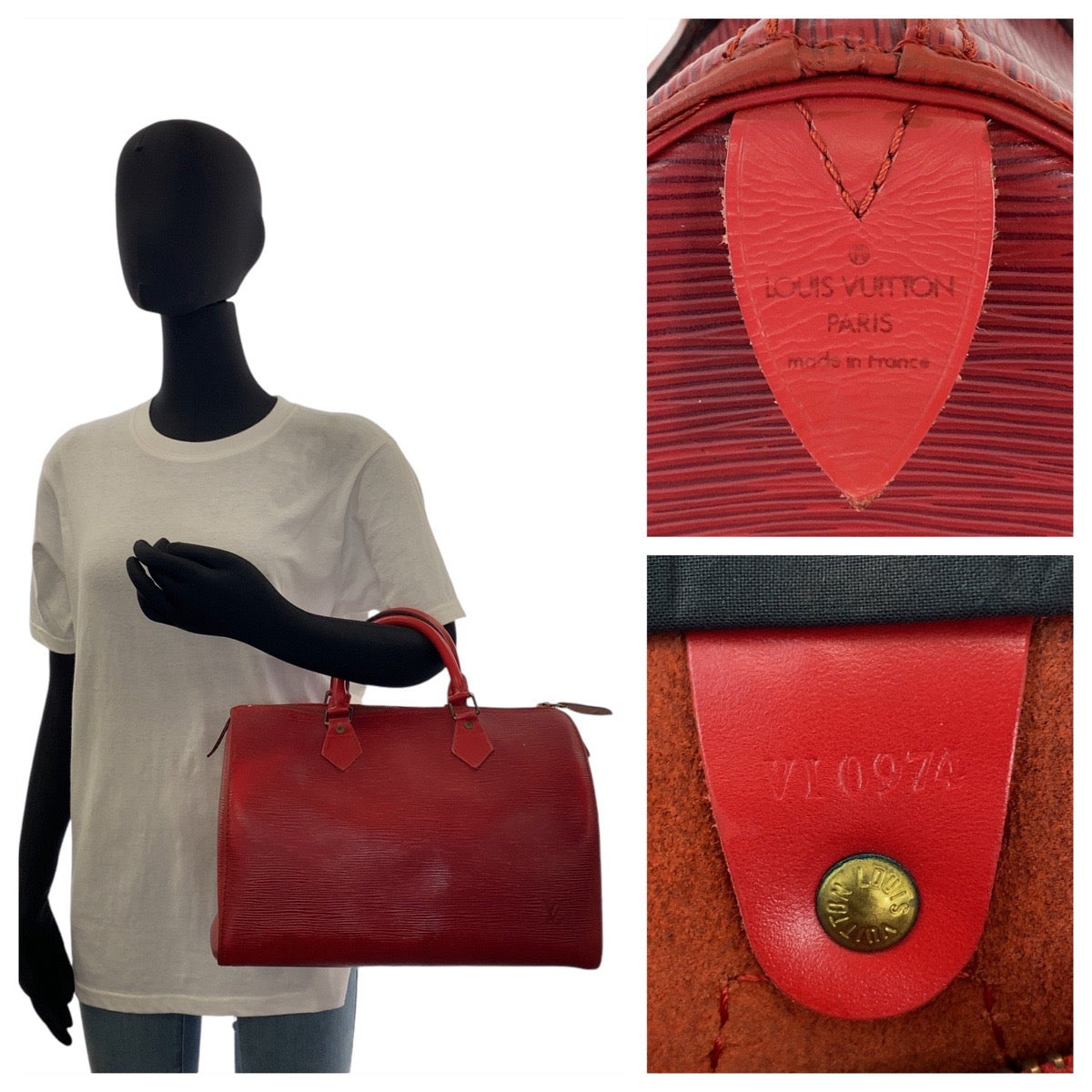 12796
LOUIS VUITTON ルイヴィトン エピ スピーディ30 レッド ゴールド金具 エピレザー M43007 ハンドバッグ ボストンバッグ レディース