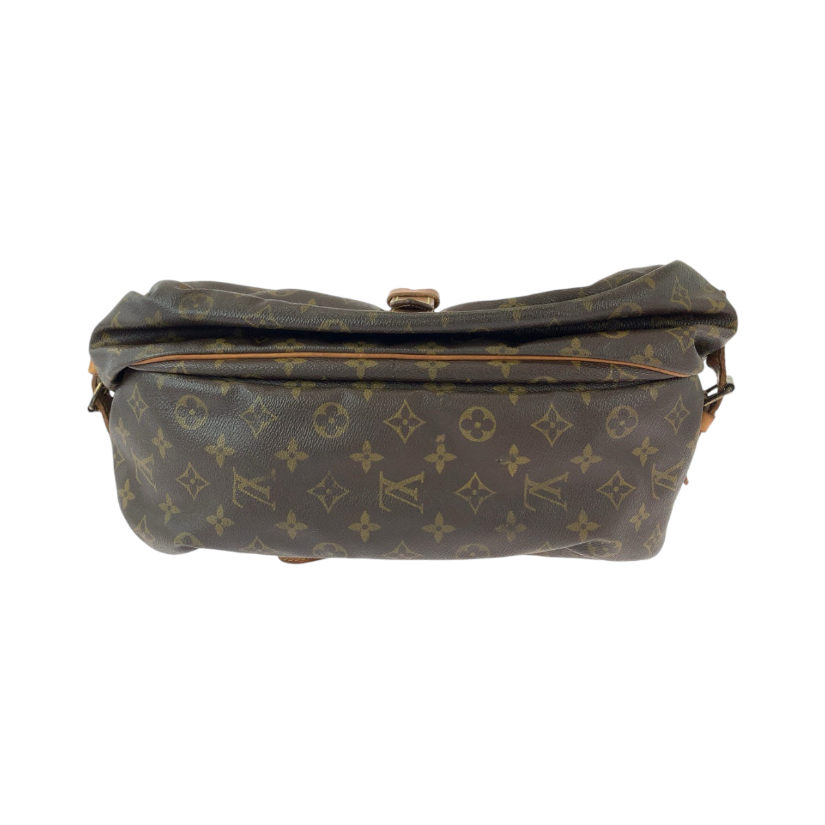 LOUIS VUITTON ルイヴィトン モノグラム ソミュール35 ブラウン ゴールド金具 PVC M42254 ショルダーバッグ メッセンジャーバッグ レディース