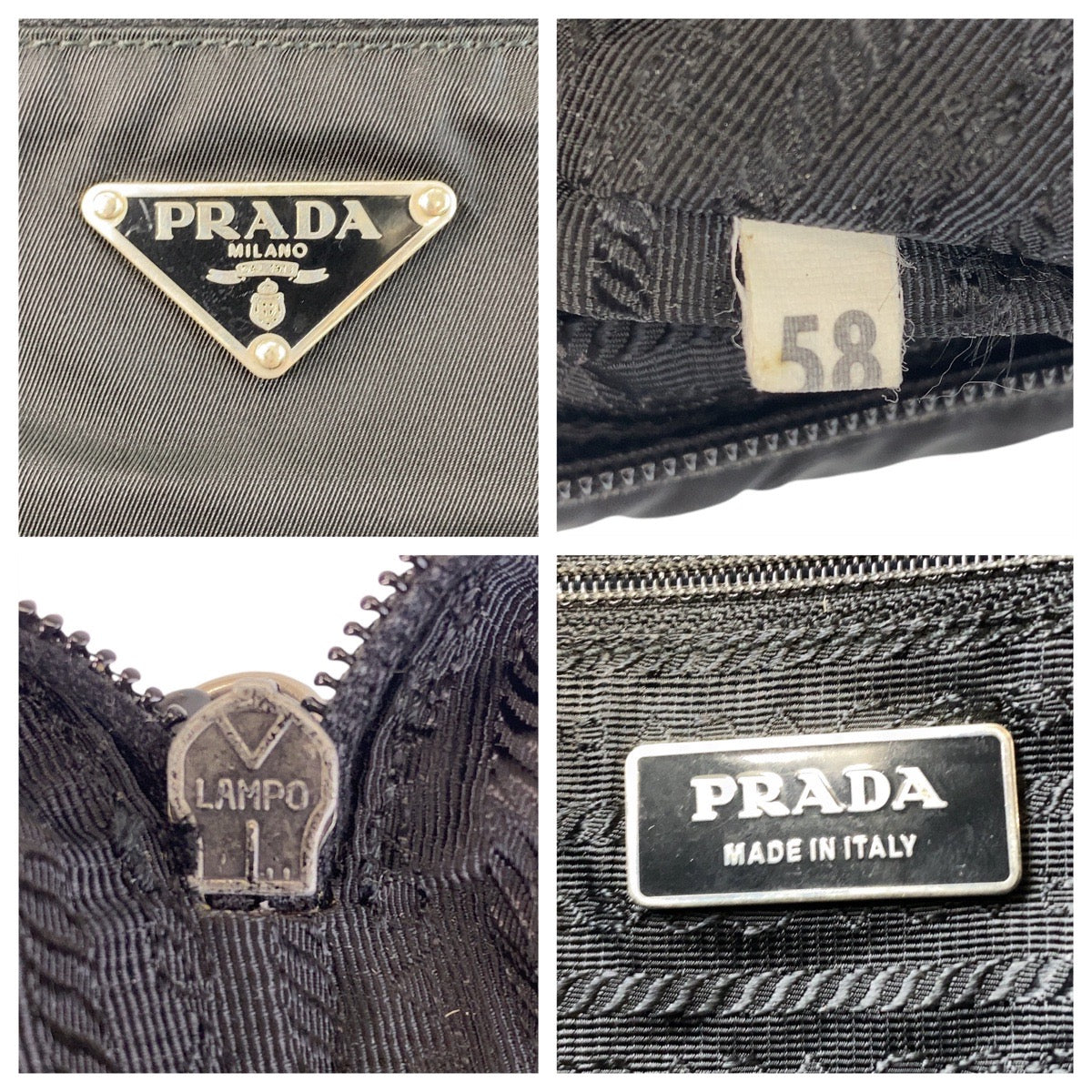 13085
PRADA プラダ テスート 三角ロゴプレート 男女兼用 ブラック 黒 シルバー金具 ナイロン 斜め掛け ショルダーバッグ メッセンジャーバッグ メンズ
