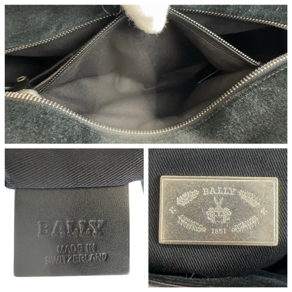 13103
BALLY バリー トレインスポッティング ブラック 黒 シルバー金具 スウェード / レザー トートバッグ ハンドバッグ レディース