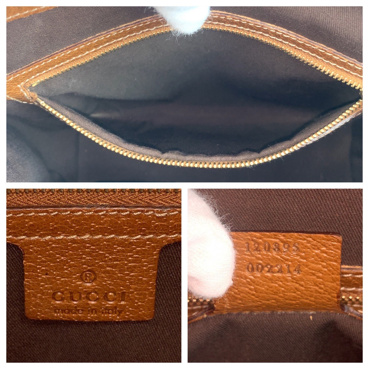 13138
GUCCI グッチ ブラウン ベージュ ゴールド金具 GGキャンバス / レザー 120895 トートバッグ ハンドバッグ レディース
