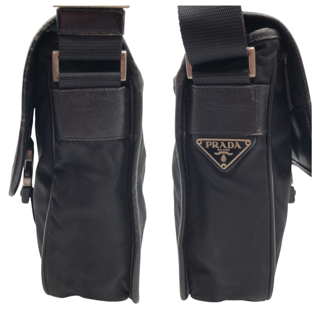 13156
PRADA プラダ テスート 三角ロゴ ブラック 黒 ナイロン ショルダーバック メッセンジャーバッグ メンズ