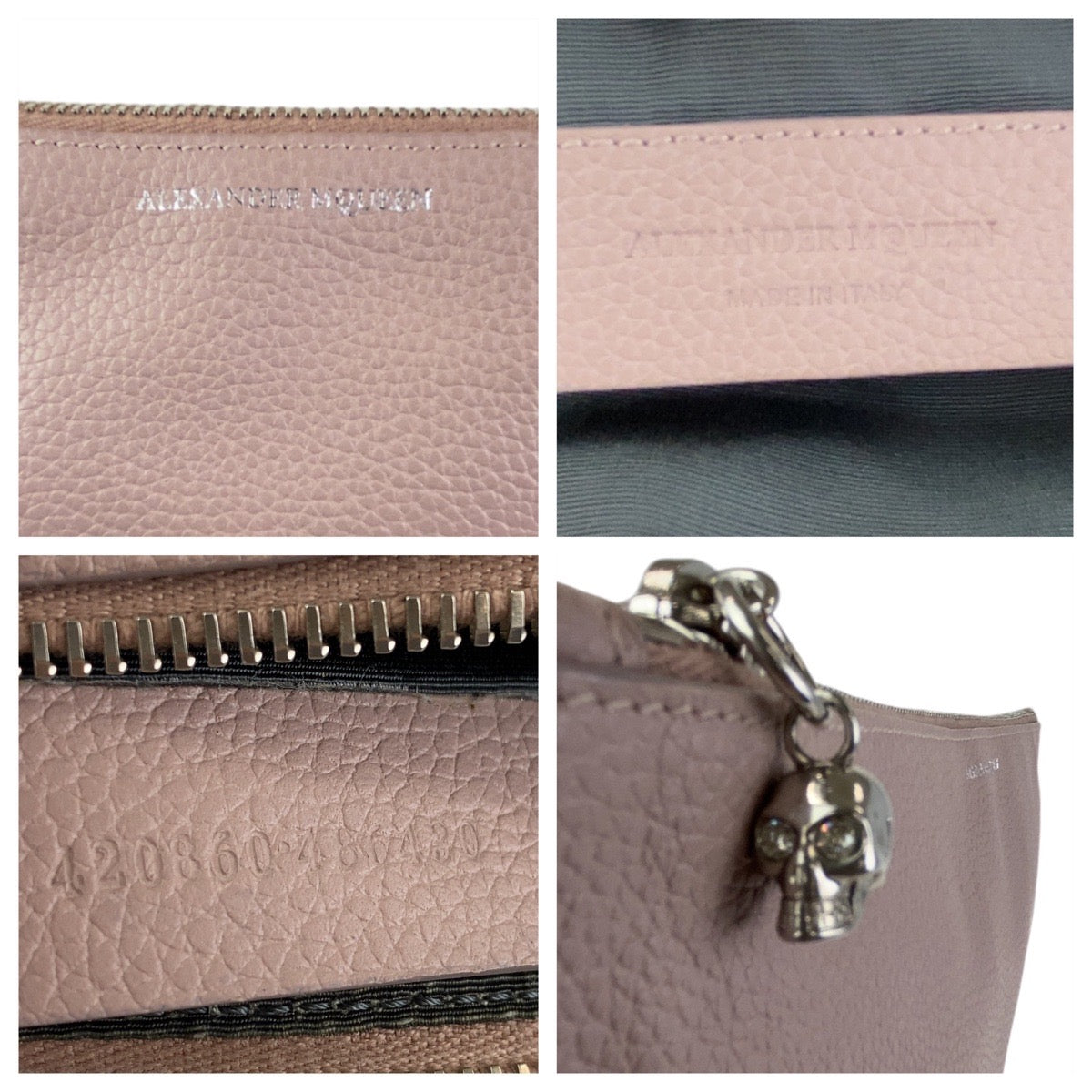 13160
Alexander McQueen アレキサンダーマックイーン ピンク シルバー金具 レザー クラッチバッグ セカンドバッグ レディース ABP8