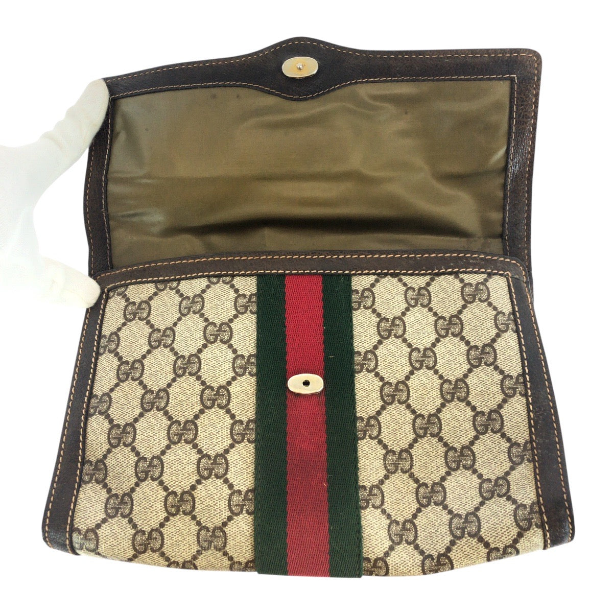 14045
GUCCI グッチ オールドグッチ シェリーライン インターロッキング ブラウン ゴールド金具 GGスプリームキャンバス / レザー 37 014 3087 クラッチバッグ セカンドバッグ 男女兼用 レディース