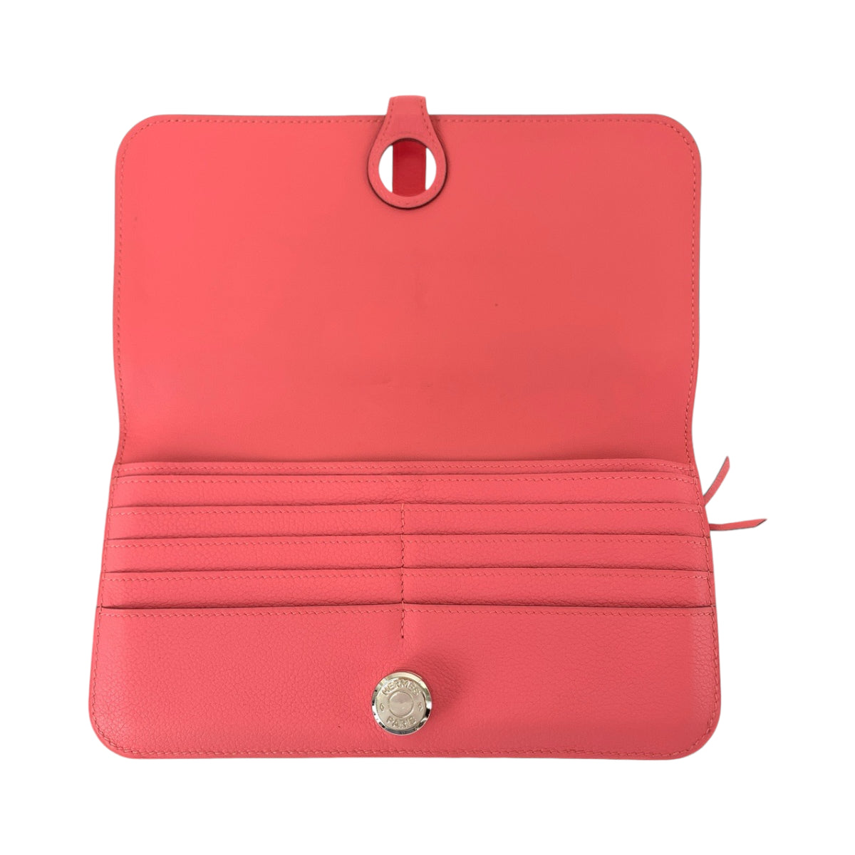 13229
HERMES エルメス ドゴンロング ローズアザレ ピンク シルバー金具 エバーカラー 長財布 A刻印 レディース