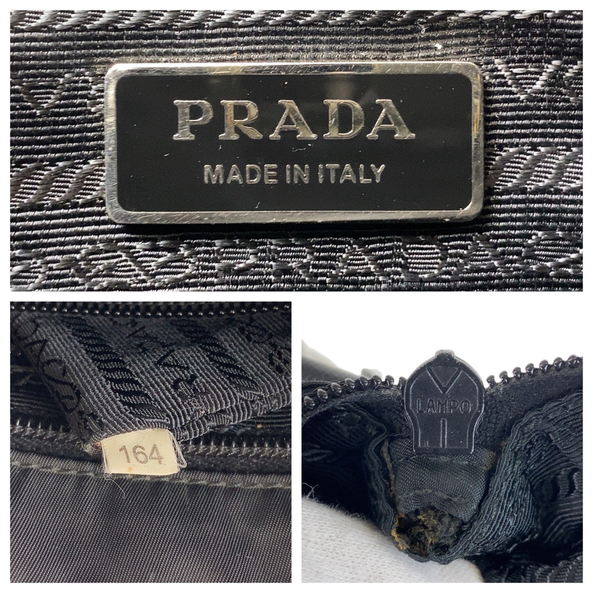 12807
PRADA プラダ テスート 三角ロゴプレート ブラック 黒 シルバー金具 ナイロン 斜め掛け ショルダーバッグ メッセンジャーバッグ メンズ