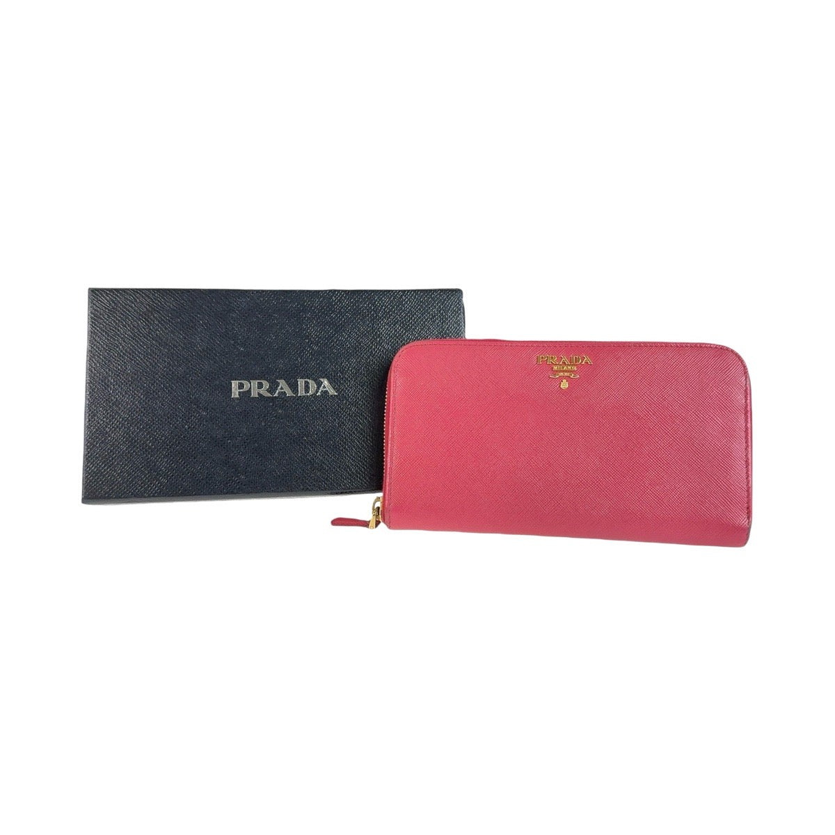 12788
PRADA プラダ サフィアーノ ピンク ゴールド金具 レザー 長財布 ラウンドファスナー レディース