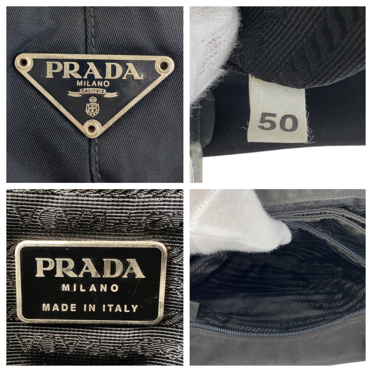 12823
PRADA プラダ テスート 三角ロゴプレート プラハンドル ブラック 黒 シルバー金具 ナイロン / プラスチック トートバッグ ハンドバッグ レディース