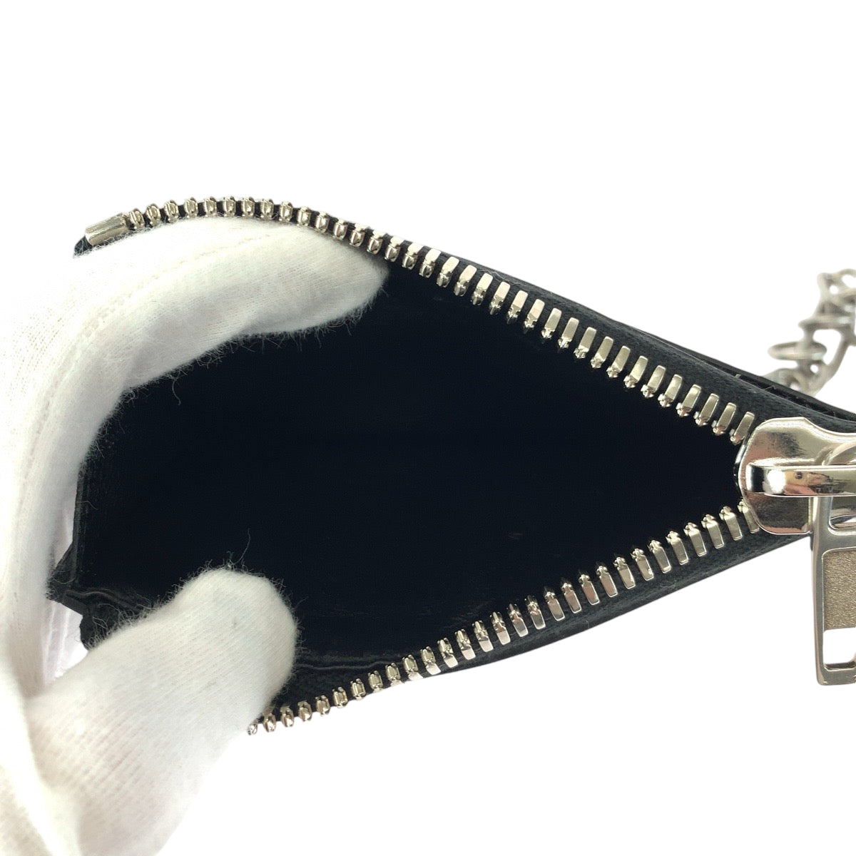 13301
BALENCIAGA バレンシアガ ロゴ ブラック シルバー金具 レザー 655594 チェーン付きコインケース フラグメントケース カードケース メンズ