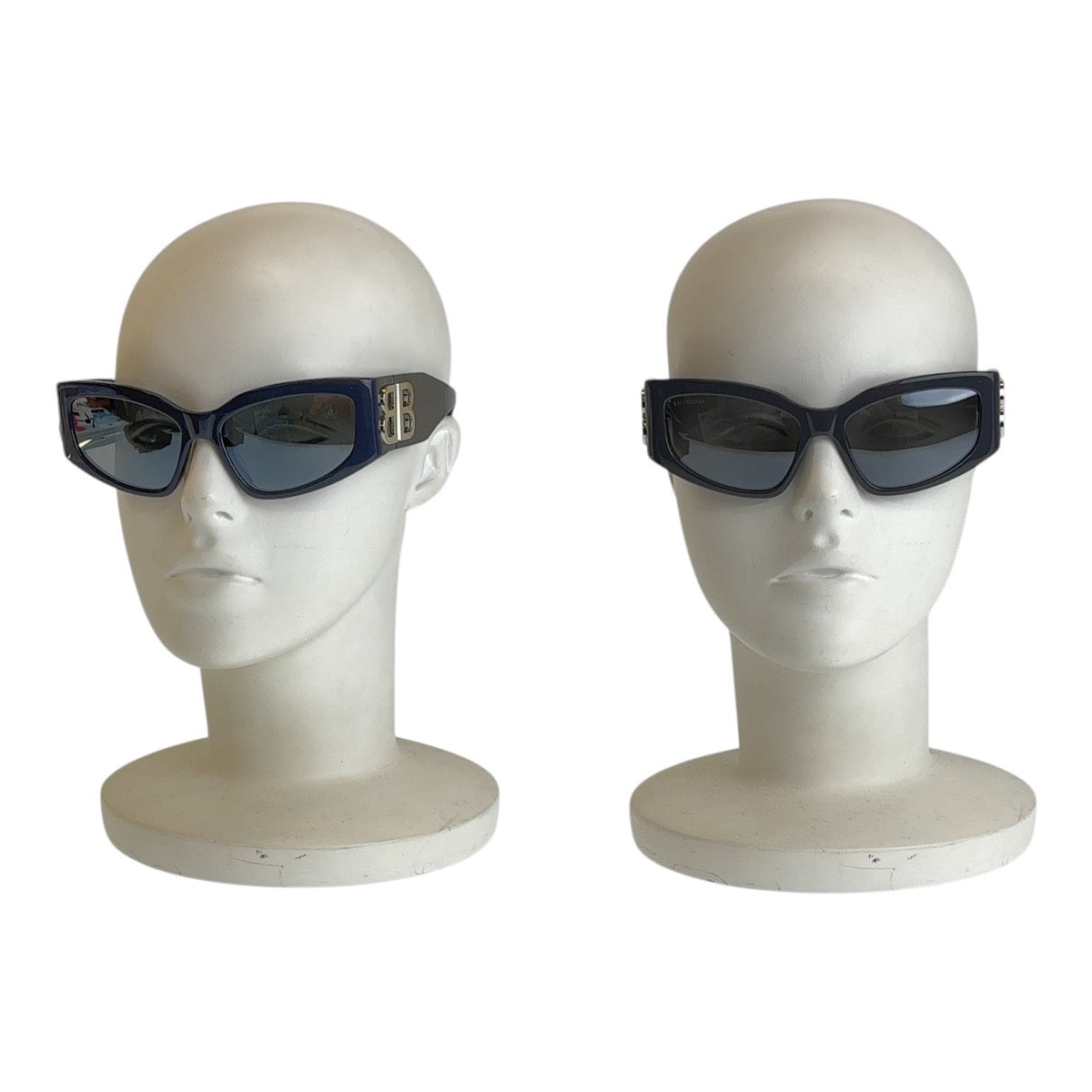 BALENCIAGA バレンシアガ BBロゴ キャットアイ BOSSY CAT 男女兼用 グレー シルバー金具 プラスチック BB 0321S 009 57□17 125 M サングラス ミラーレンズ スクエア メンズ
