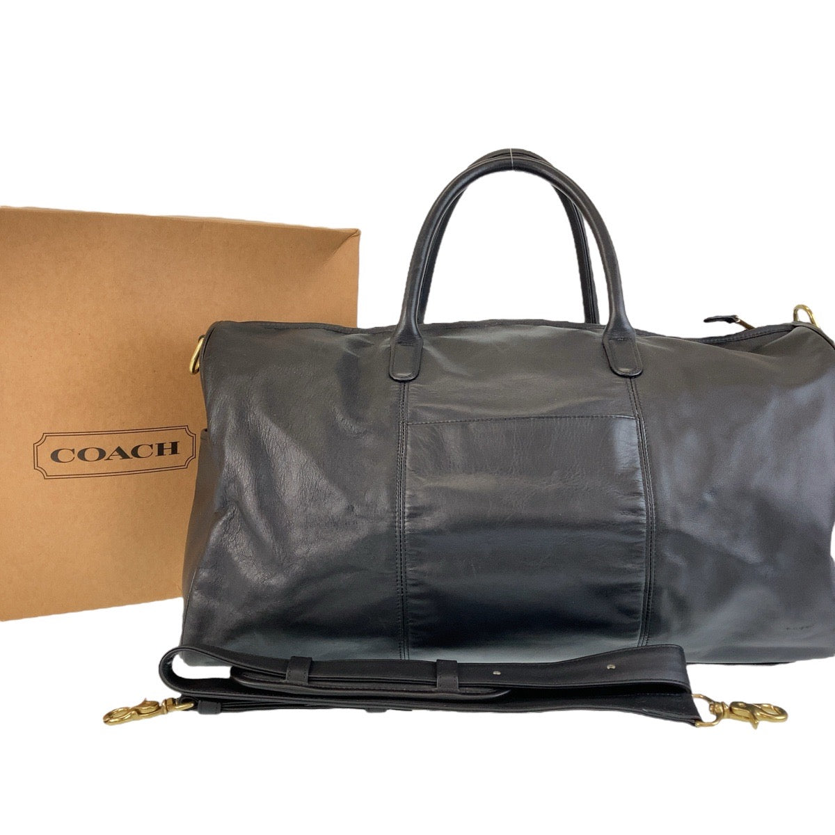 13307
COACH コーチ オールドコーチ ブラック 黒 ゴールド金具 レザー ボストンバッグ メンズ