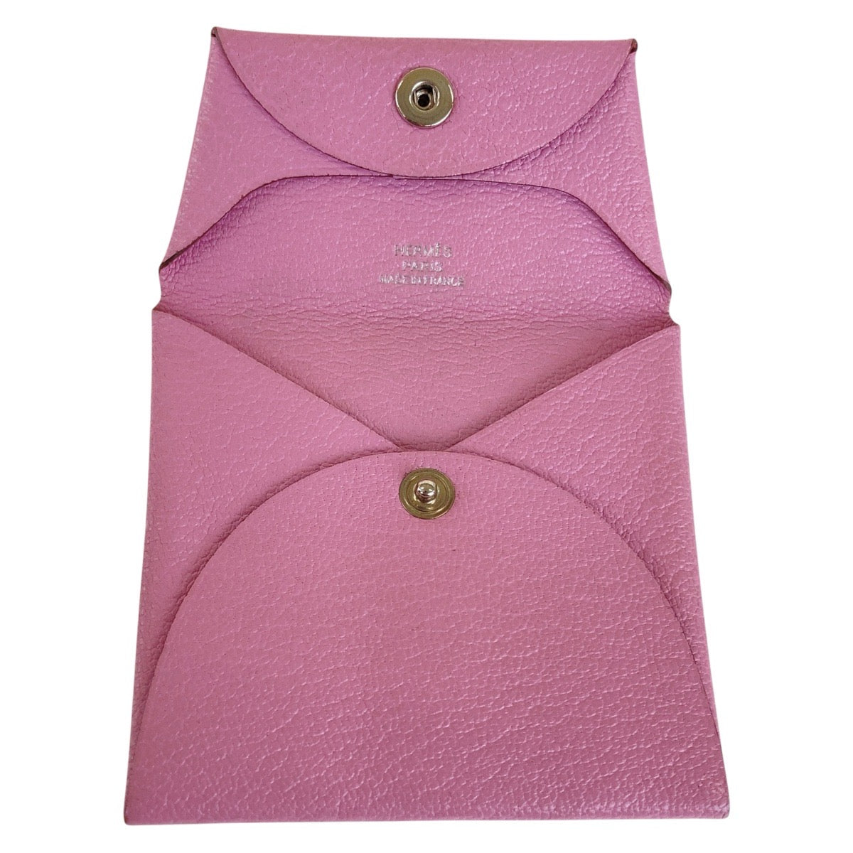 13388
HERMES エルメス バスティア モーヴシルヴェストル ピンク シルバー金具 シェーブル コインケース 小物入れ D刻印 レディース