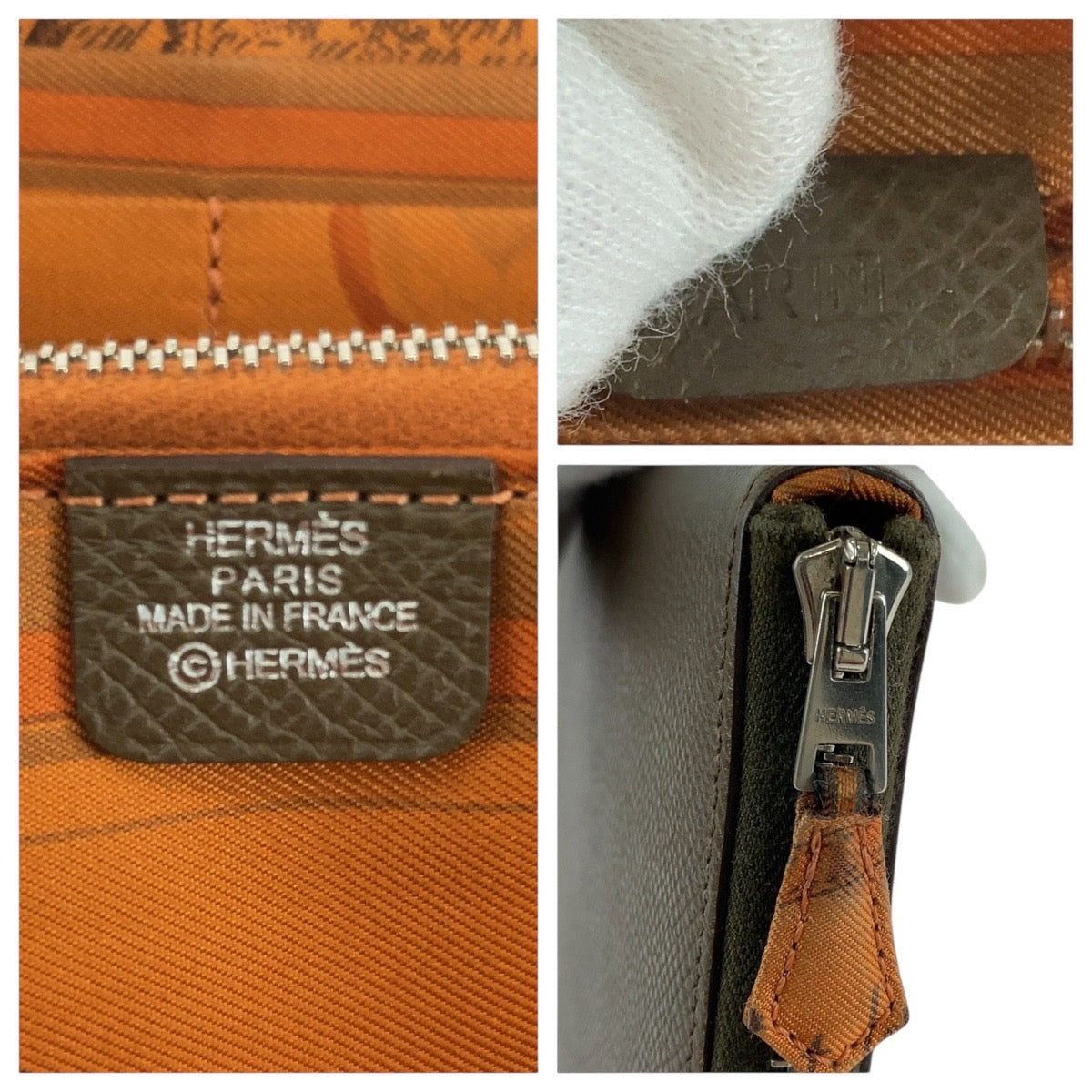 13399
HERMES エルメス アザップロング シルクイン エトゥープ ブラウン シルバー金具 ヴォーエプソン 長財布 ロングウォレット N刻印 レディース