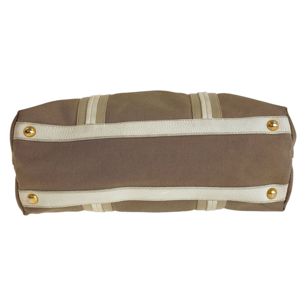 13447
PRADA プラダ ロゴジャガード ベージュ ピンク ゴールド金具 キャンバス / レザー トートバッグ ショルダーバッグ 2way レディース