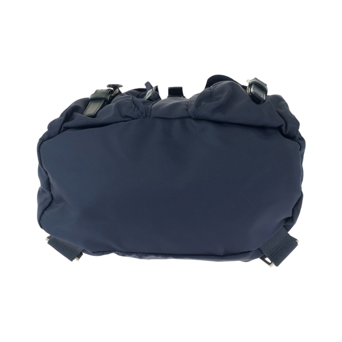 PRADA Tessuto Triangle Logo Plate Navy Silver Hardware Nylon B6677 Backpack Women's