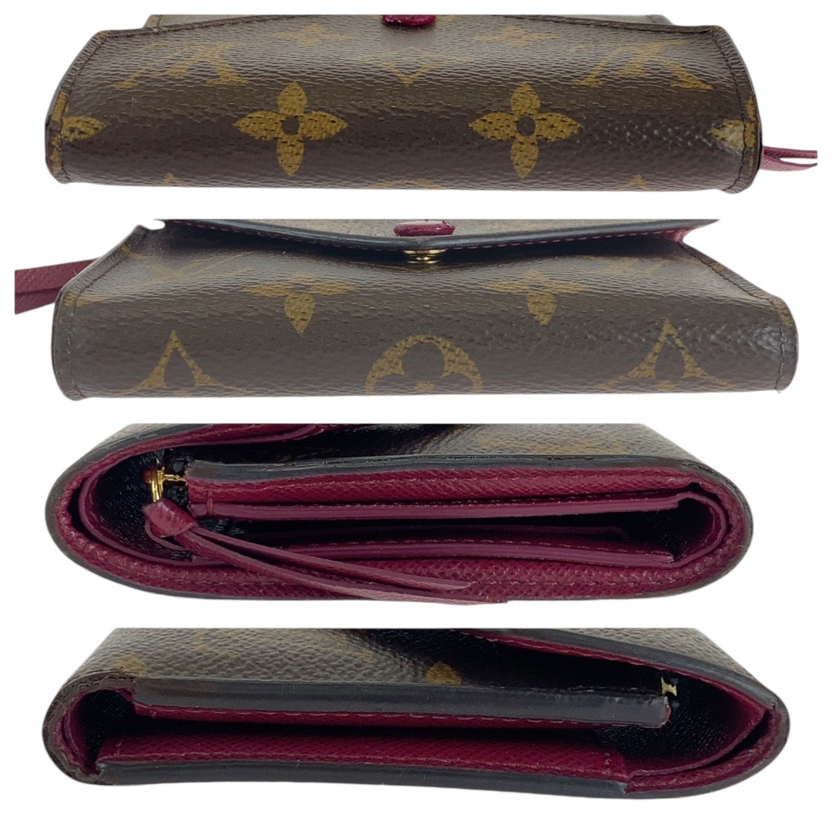 LOUIS VUITTON Louis Vuitton Monogram Portefeuille Victorine Fuchsia Gold Hardware PVC M41938 Folding Wallet Compact Wallet Women's