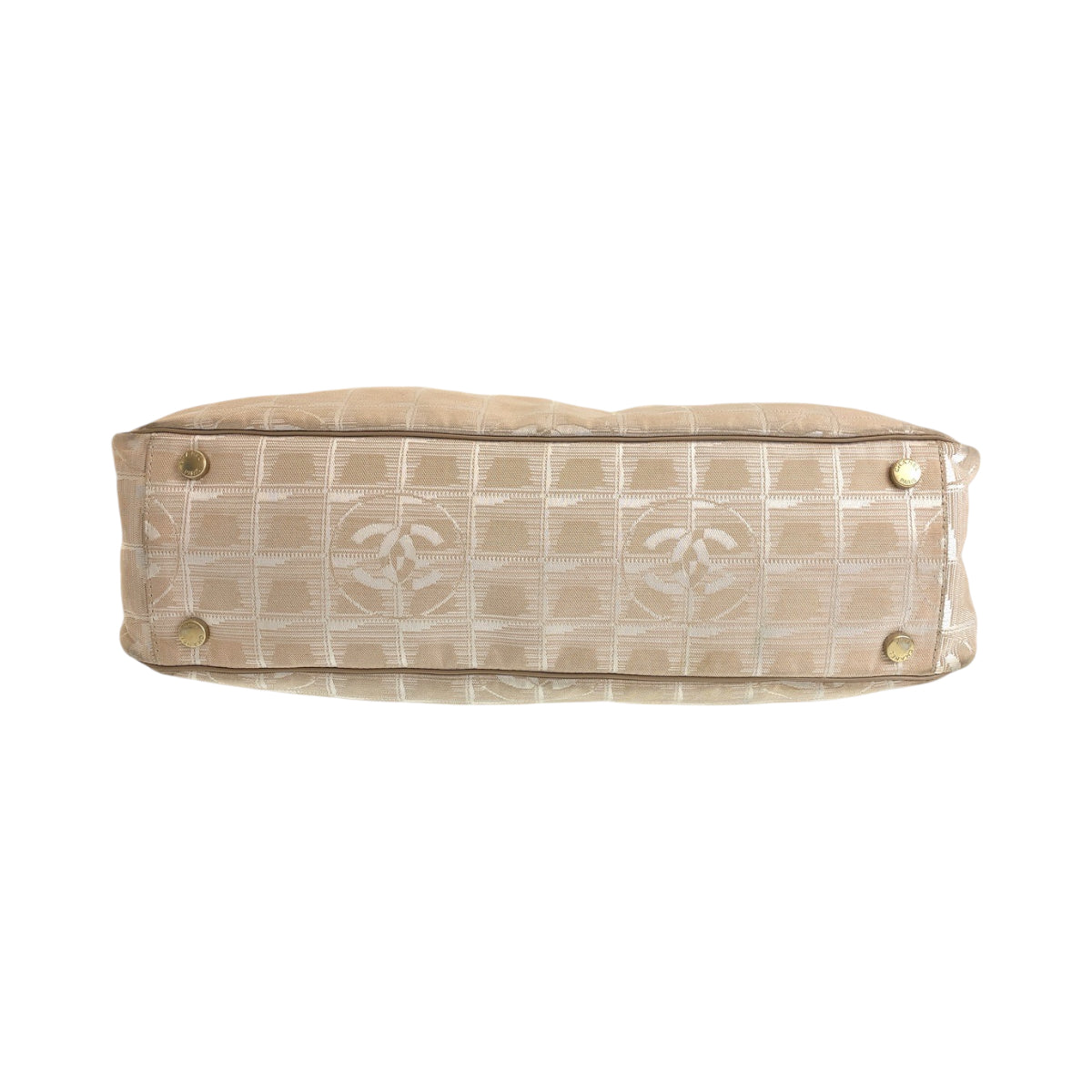 CHANEL シャネル ニュートラベルライン ココマーク ピンクベージュ ゴールド金具 キャンバス ボストンバッグ ショルダーバッグ レディース