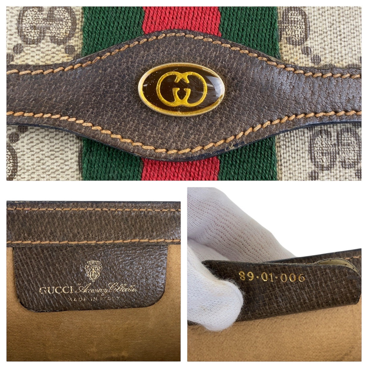 13533
GUCCI グッチ ヴィンテージ シェリーライン オールドグッチ ブラウン ゴールド金具 GGスプリームキャンバス / レザー 89 01 006 クラッチバッグ セカンドバッグ レディース