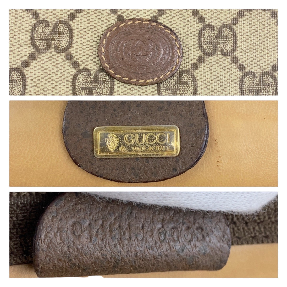13537
GUCCI グッチ オールドグッチ ブラウン ベージュ PVC / レザー 014 115 6063 クラッチバッグ レディース