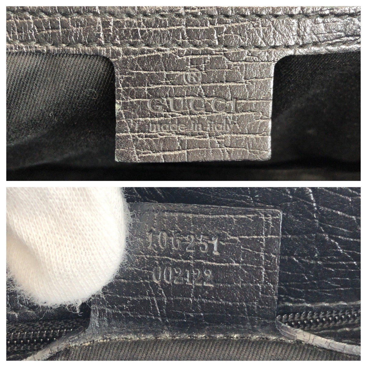 13547
GUCCI グッチ ブラック 黒 シルバー金具 GGキャンバス / レザー 106251 トートバッグ ハンドバッグ レディース