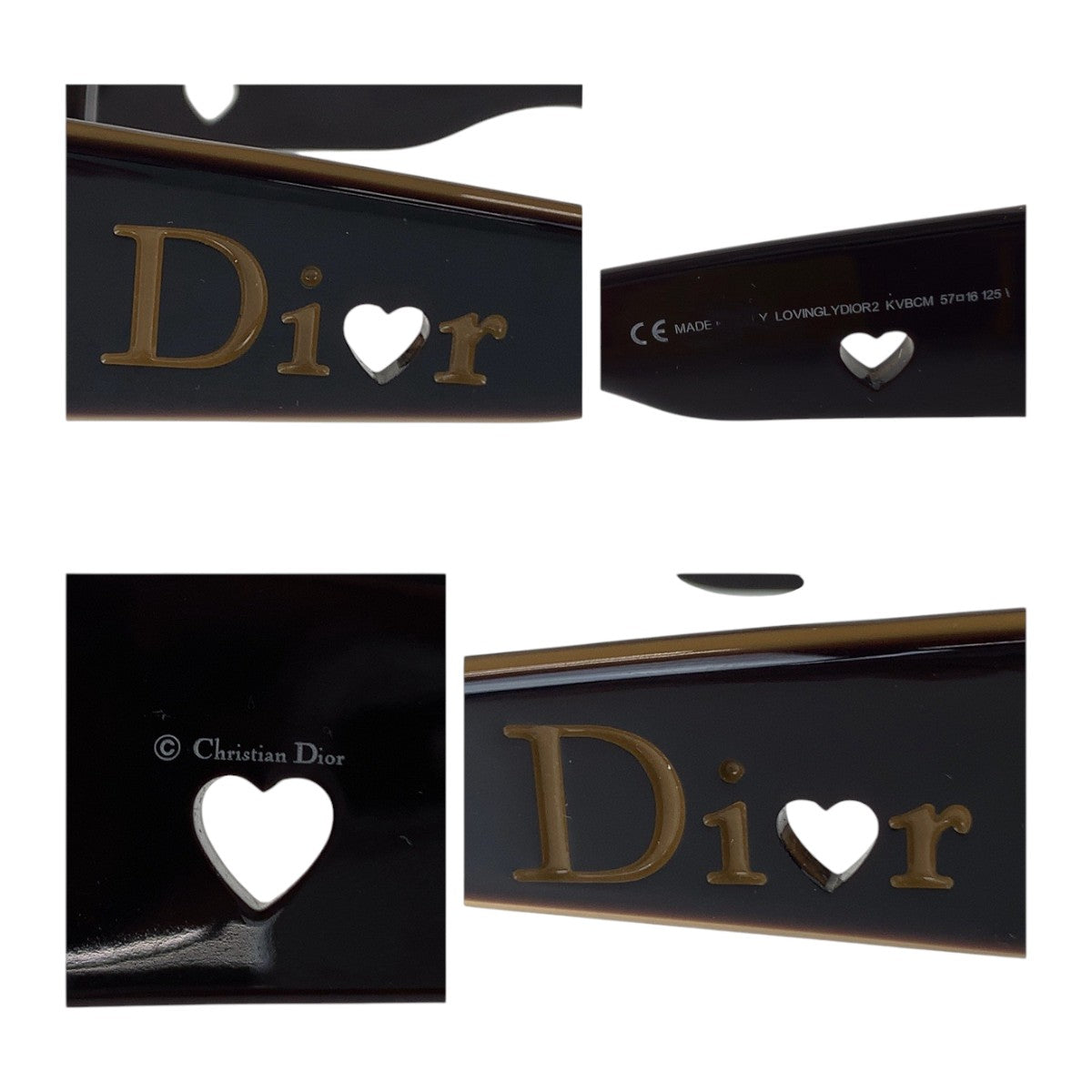 14119
Dior ディオール ハート ブラウン ゴールド金具 プラスチック LOVINGLYDIOR2 KVBCM 57◻︎16 125 サングラス ウェリントン レディース