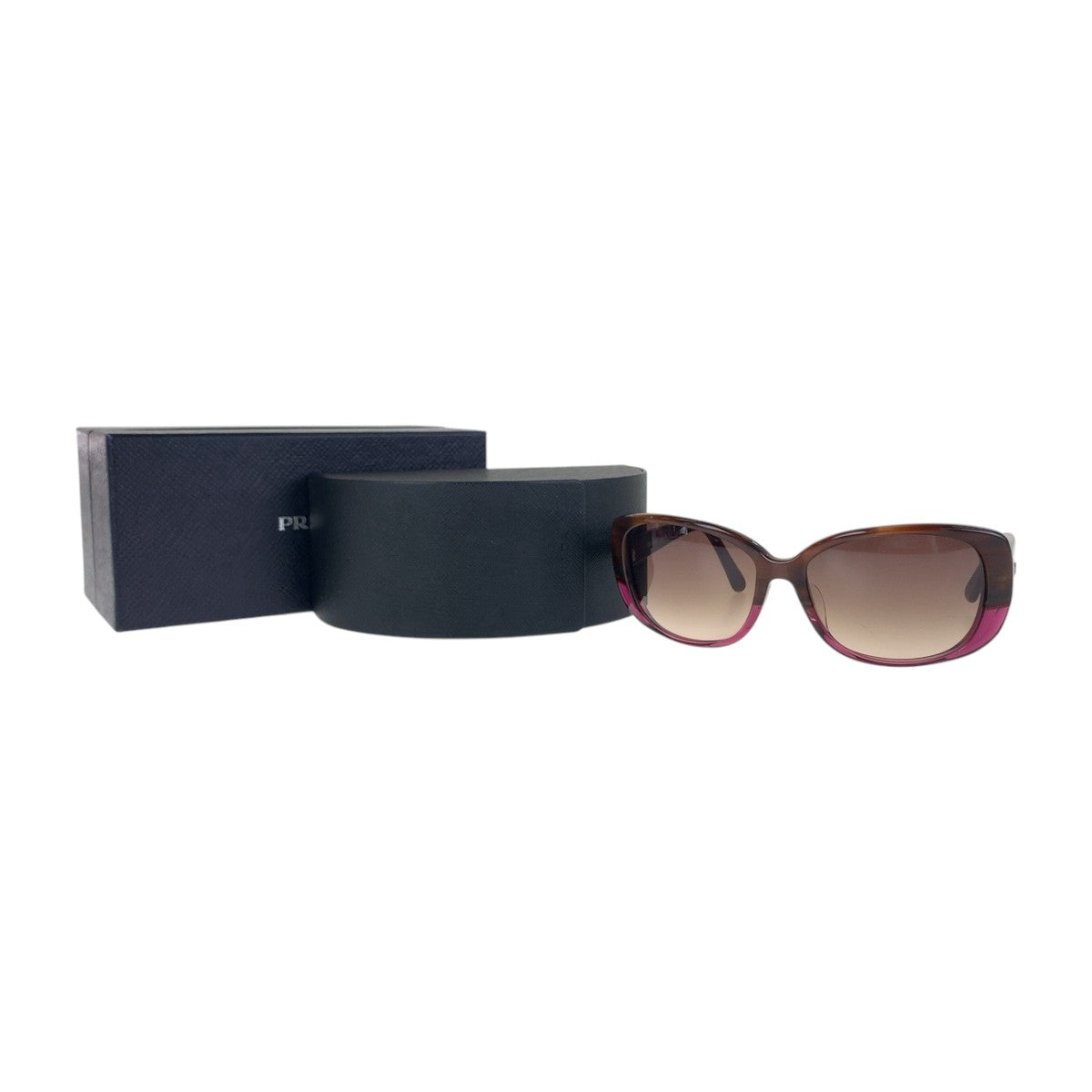 14134
PRADA プラダ ブラウン パープル シルバー金具 プラスチック OPR 200S 59◻︎17 ZY06S1 130 サングラス 男女兼用 ウェリントン レディース