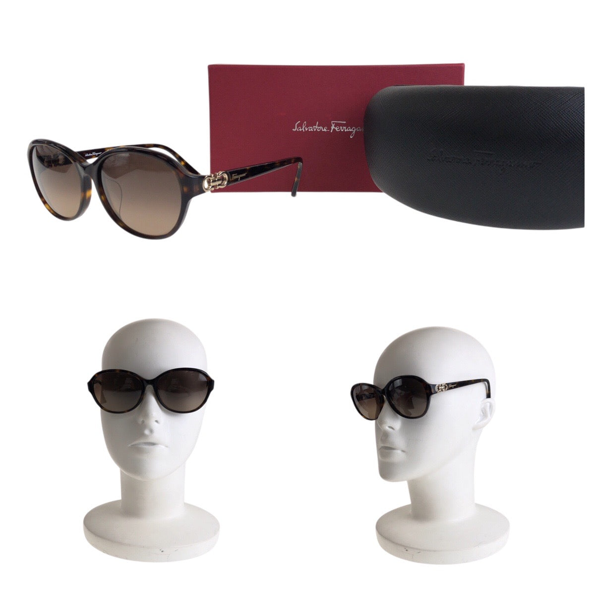 13590
Salvatore Ferragamo サルヴァトーレフェラガモ ガンチーニ 琥珀柄 ブラウン ゴールド金具 プラスチック SF804SA 214 5616 135 サングラス 男女兼用 オーバル レディース