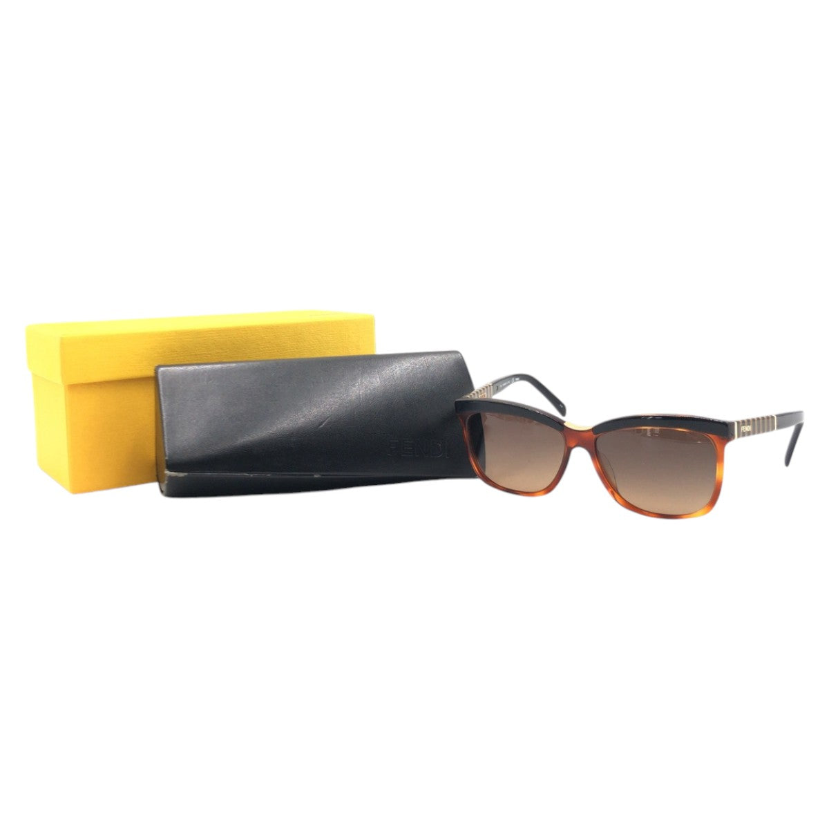 13595
FENDI フェンディ ブラウン プラスチック FS5281 55□15 215 135 サングラス ウェリントン レディース