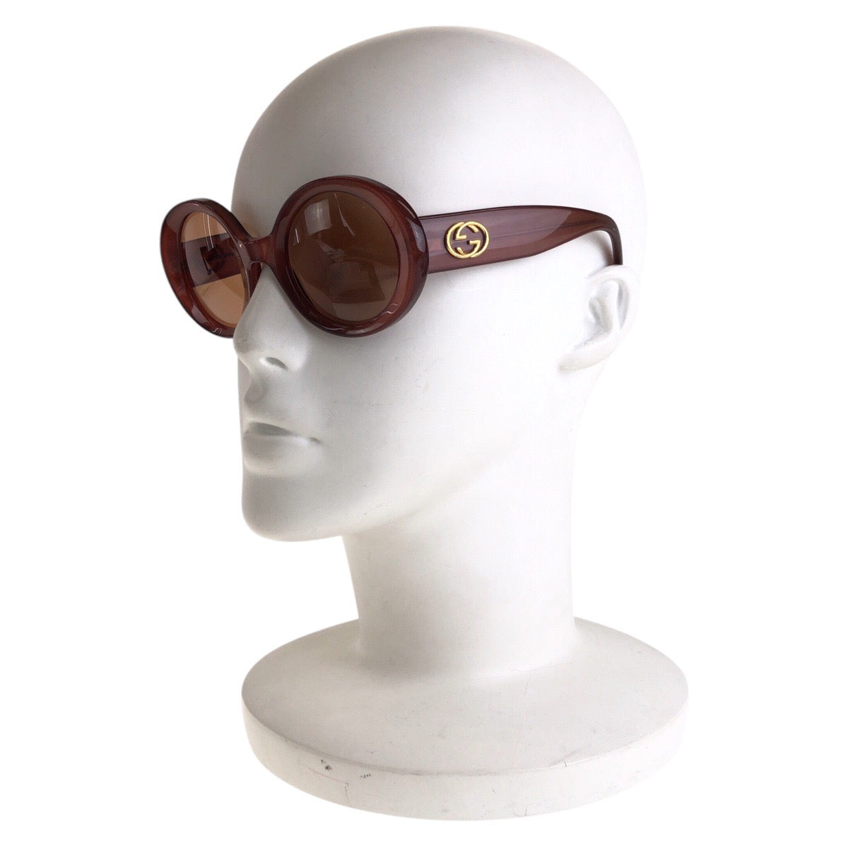 13603
GUCCI グッチ インターロッキング ブラウン ゴールド金具 プラスチック GG2410/S 1BY 4922 サングラス 男女兼用 ラウンド レディース