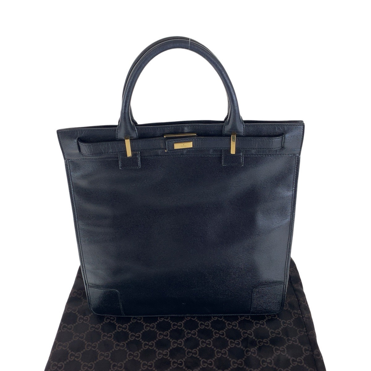 13623
GUCCI グッチ ブラック 黒 ゴールド金具 レザー 002 1091 3754 トートバッグ A4収納 レディース