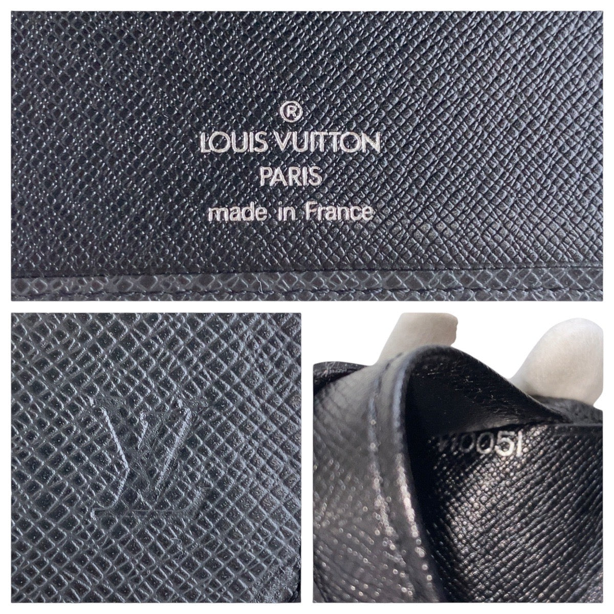 LOUIS VUITTON ルイヴィトン タイガ ポルトビエ 3 カルトクレディ ブラック 黒 レザー M30456 折財布 コンパクトウォレット メンズ