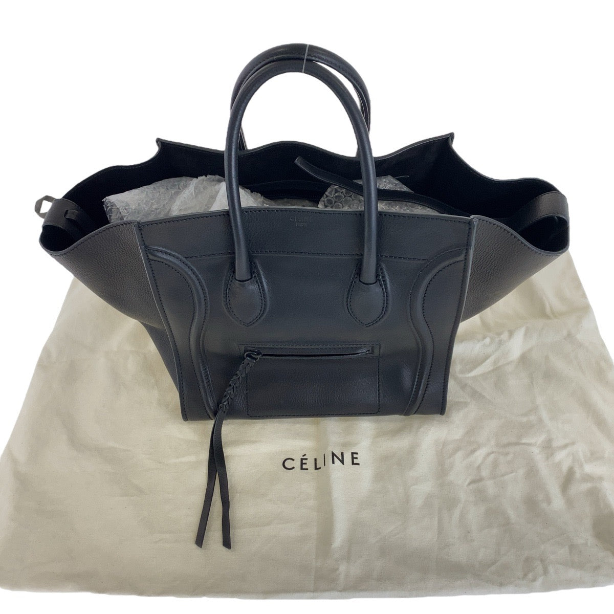 CELINE セリーヌ ファントム ラゲージ ブラック 黒 レザー トートバッグ ハンドバッグ レディース