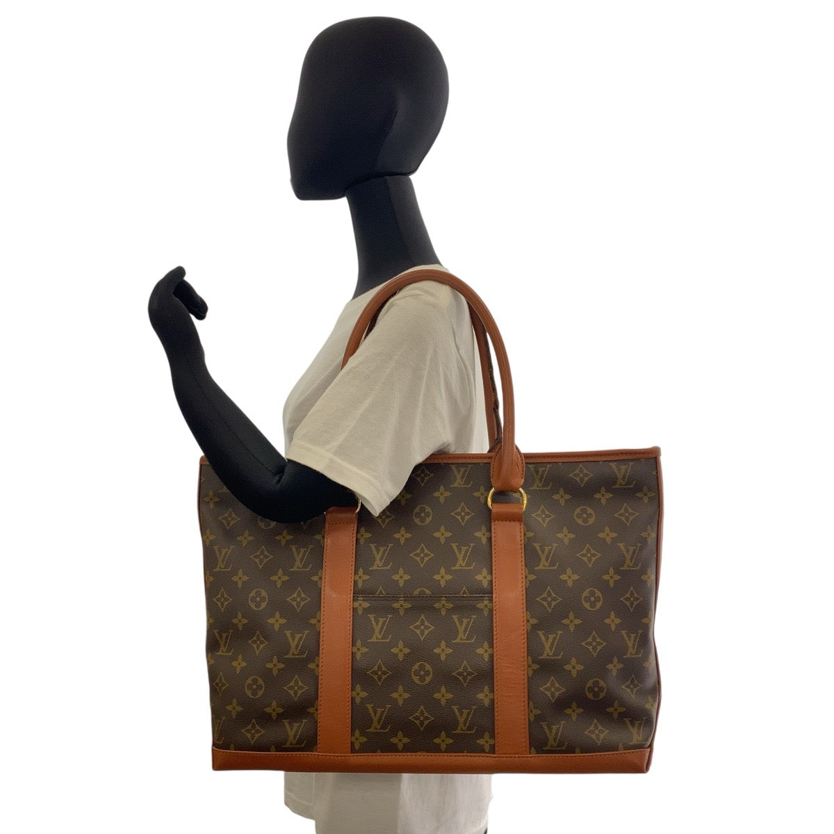 13678
LOUIS VUITTON ルイヴィトン モノグラム ウィークエンドPM ブラウン ゴールド金具 PVC / レザー M42425 トートバッグ ショルダーバッグ メンズ