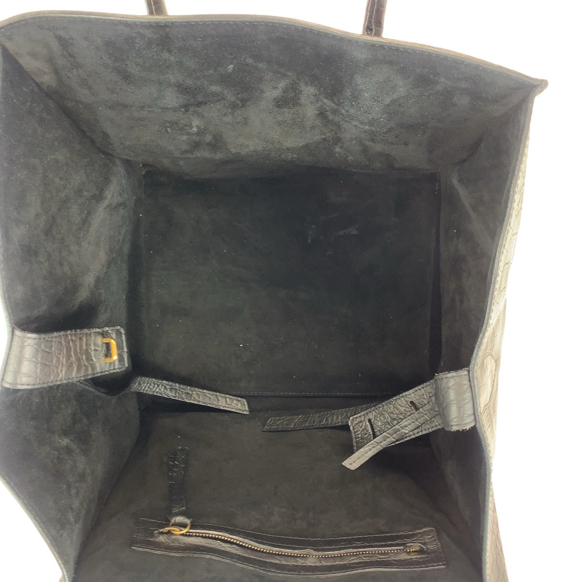 13679
CELINE セリーヌ ラゲージ ファントム 型押し ブラック 黒 ゴールド金具 レザー トートバッグ ハンドバッグ レディース