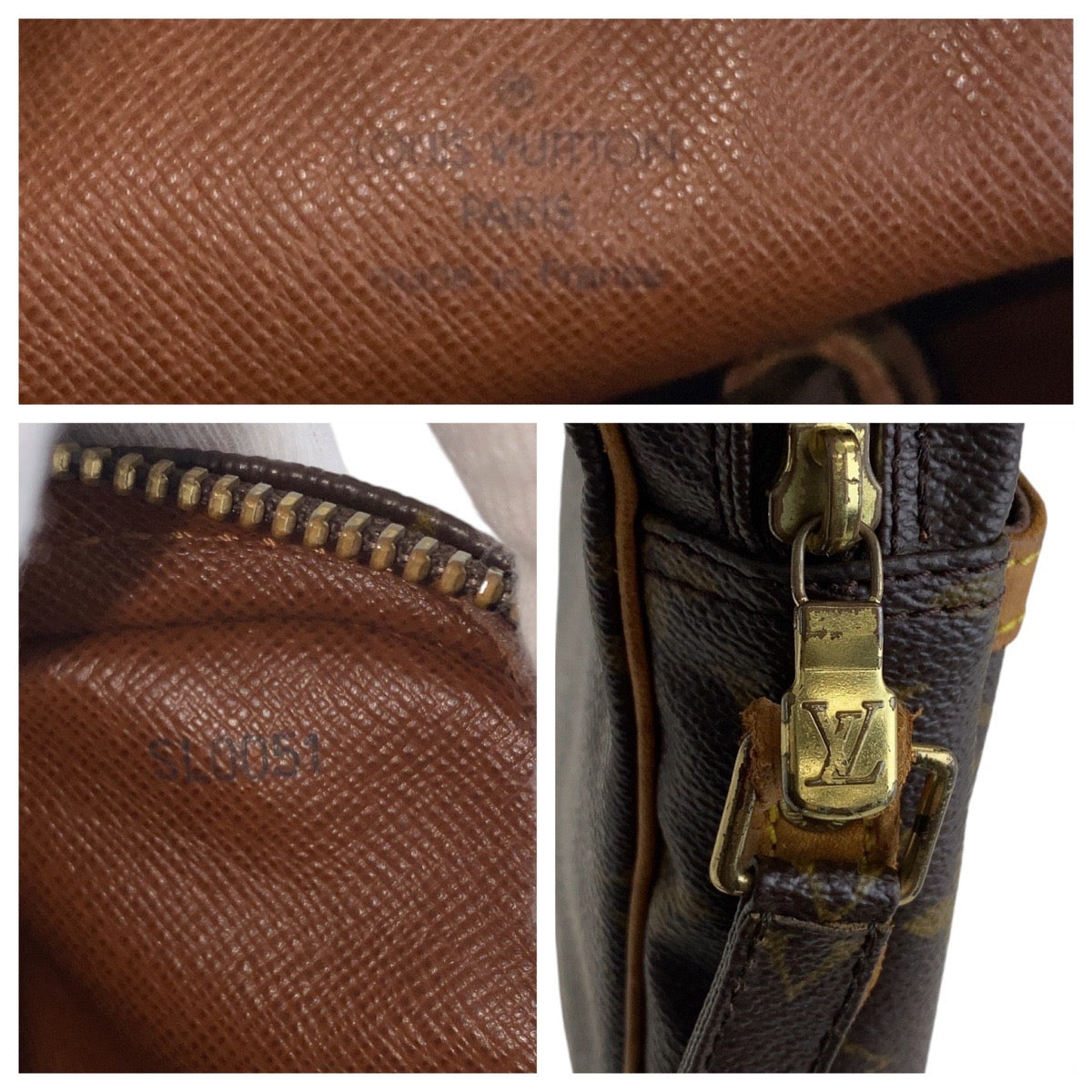 13721
LOUIS VUITTON ルイヴィトン モノグラム ダヌーヴ ブラウン ゴールド金具 PVC / レザー M45266 斜め掛け ショルダーバッグ メッセンジャーバッグ レディース